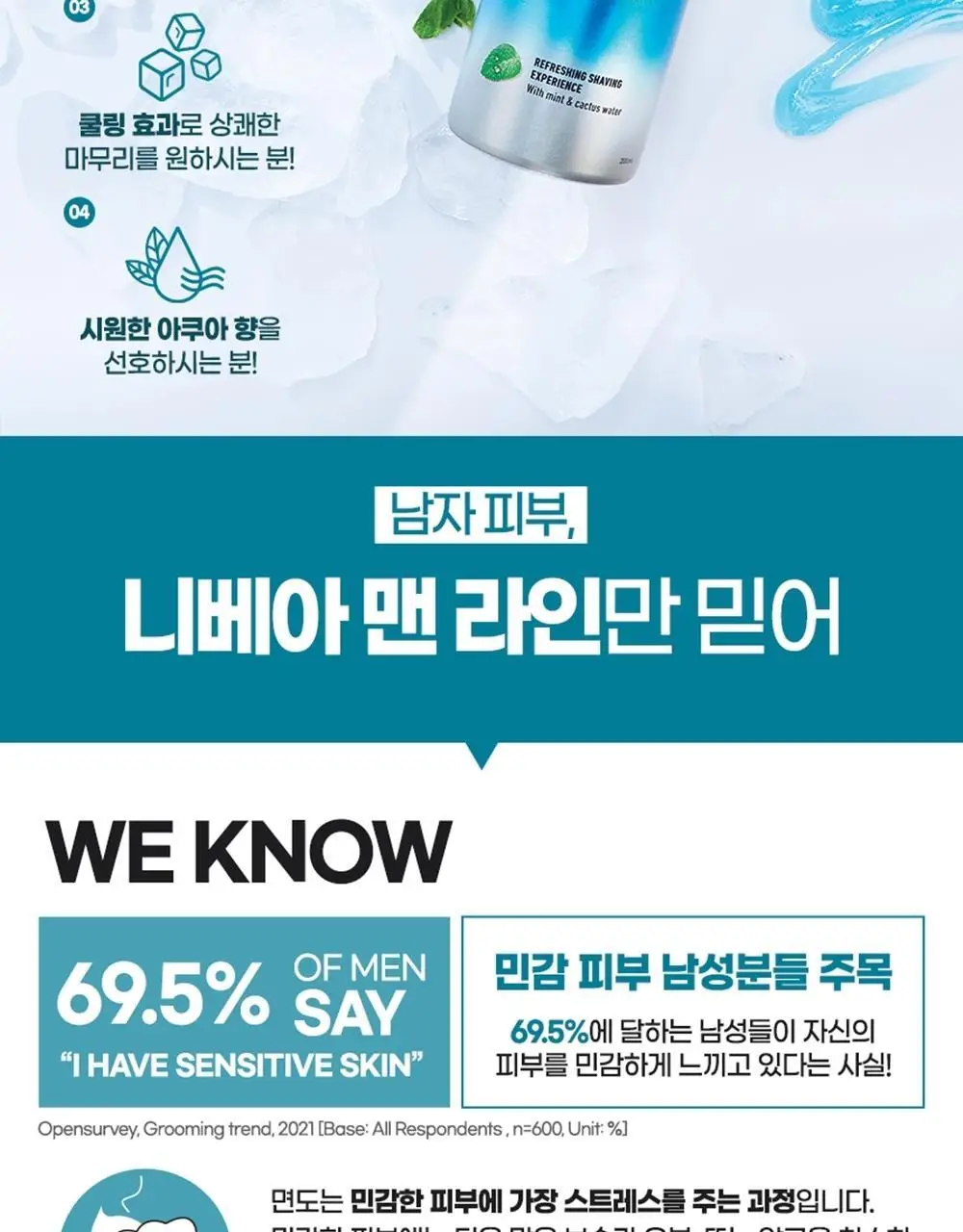[쿨링효과] 니베아 맨 프레시 킥 쉐이빙 폼 200ml 상세페이지 6